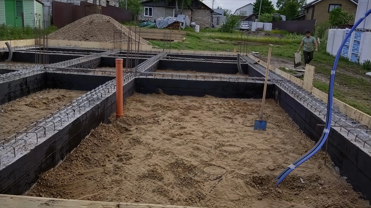 Мелкозаглублённый ленточный фундамент 6x6 м