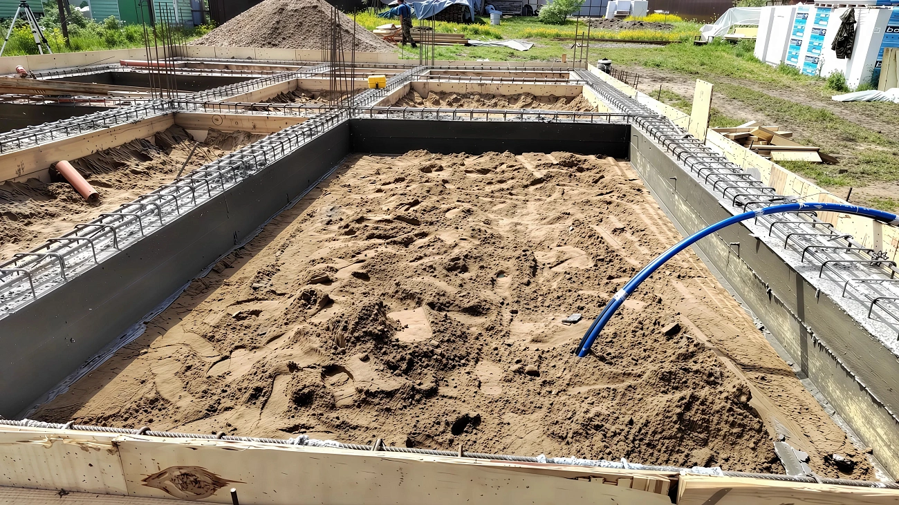 Мелкозаглублённый ленточный фундамент 6x6 м