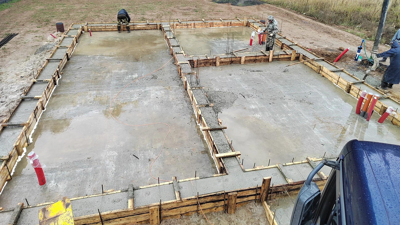 Комбинированный фундамент для ангара